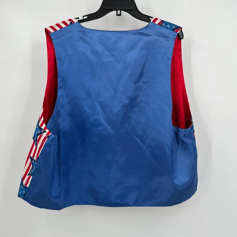 Womens Handmade Patriotic Vest Size‎ XL Americana 4th of July Memorial USA